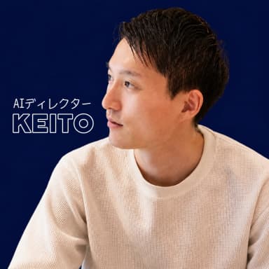 KEITOのポートレート写真(正方形・ネイビー背景)